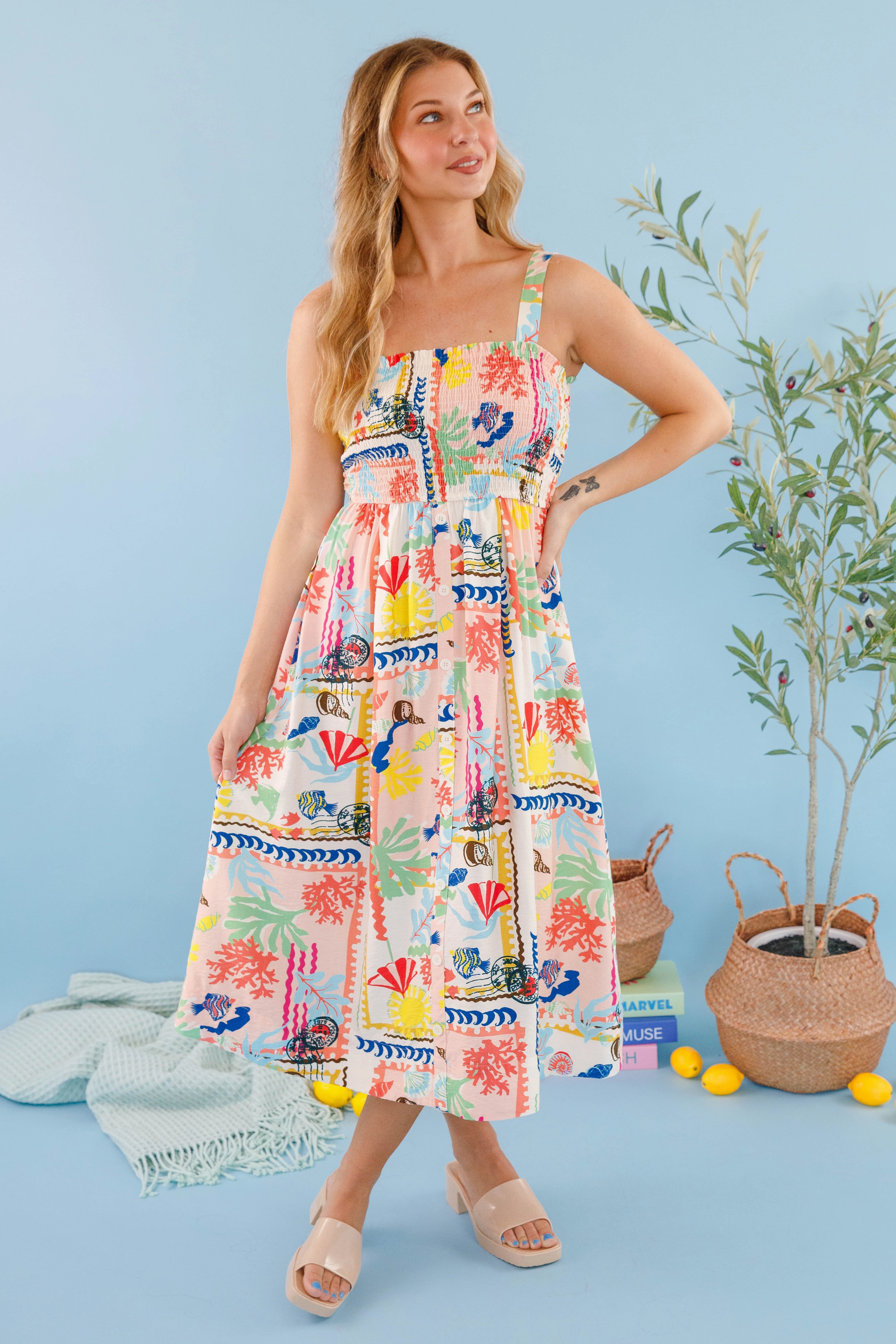 Happiest I've Been Midi Dress Mood Comfort Dreamy Texture