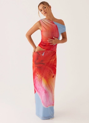 Santa Monica Maxi Dress - Blue Floral Easy Layering Piece