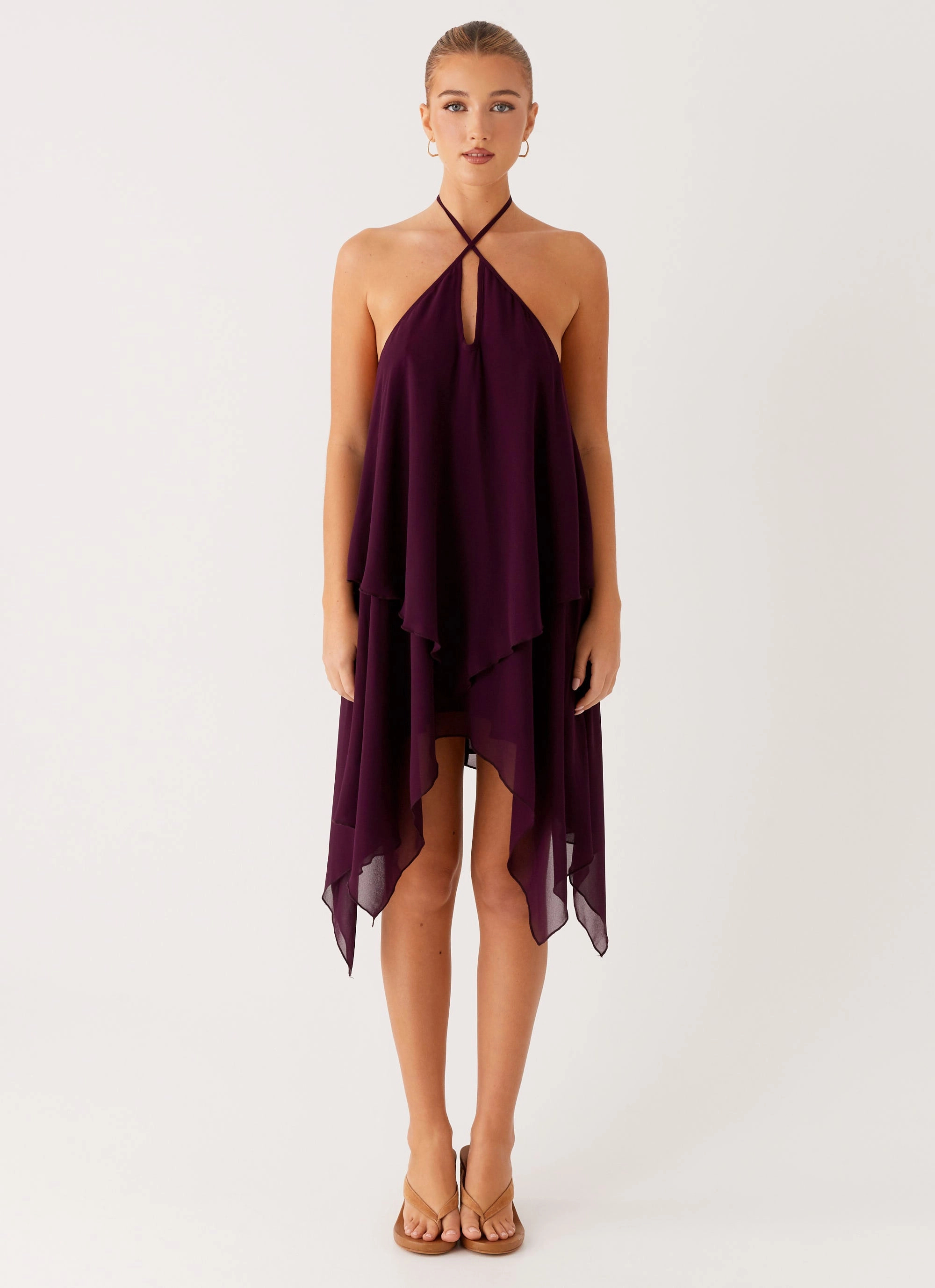 Stylish Pick Dalenti Midi Dress - Plum