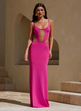 Headliner Maxi Dress - Fuchsia Sophisticated Line