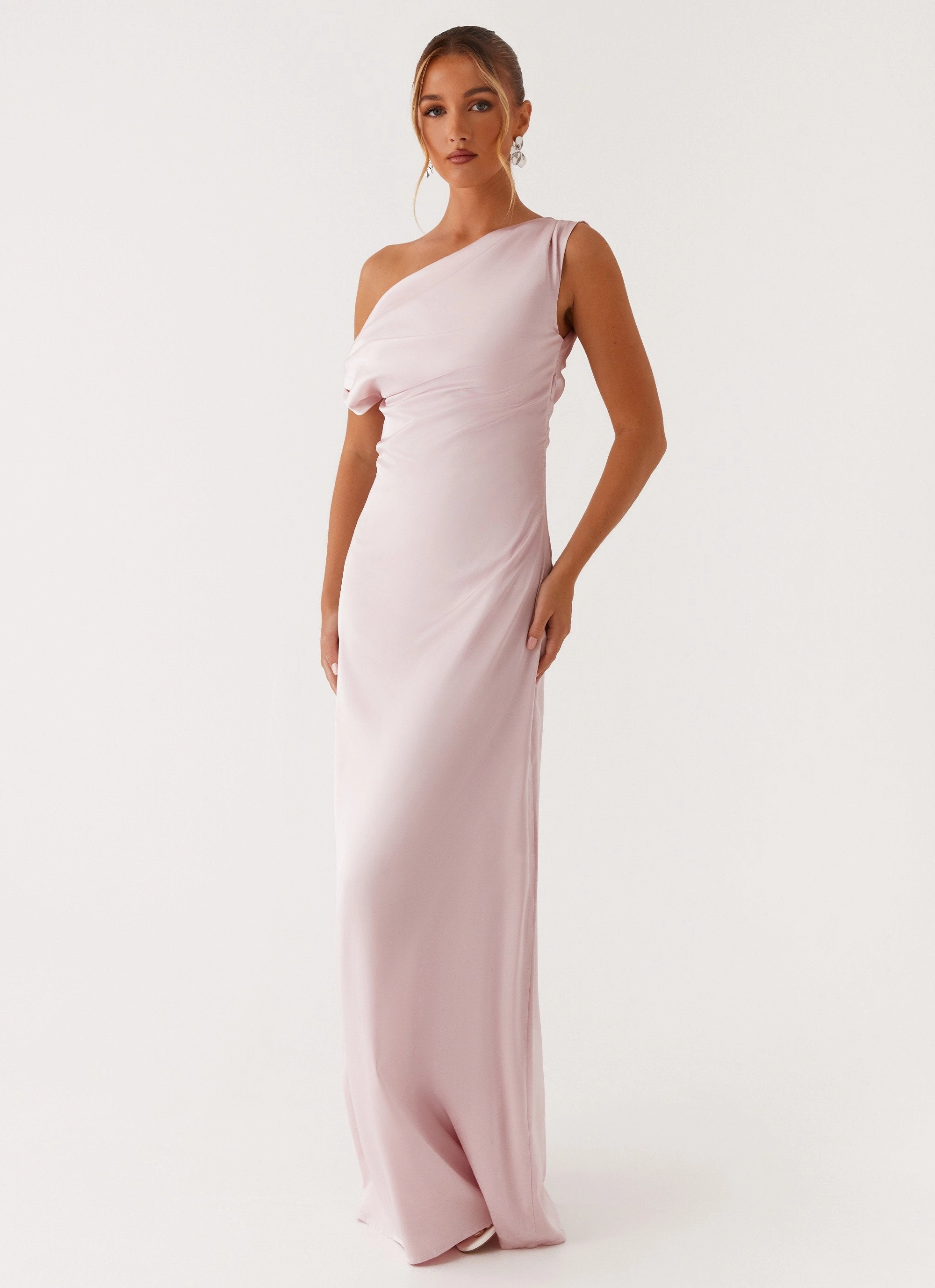 Formal Choice Skin Glow Heart Of Glass Satin Maxi Dress - Pink