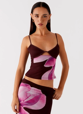 Summer Wardrobe Alpha Cut Out Top - Dark Chocolate