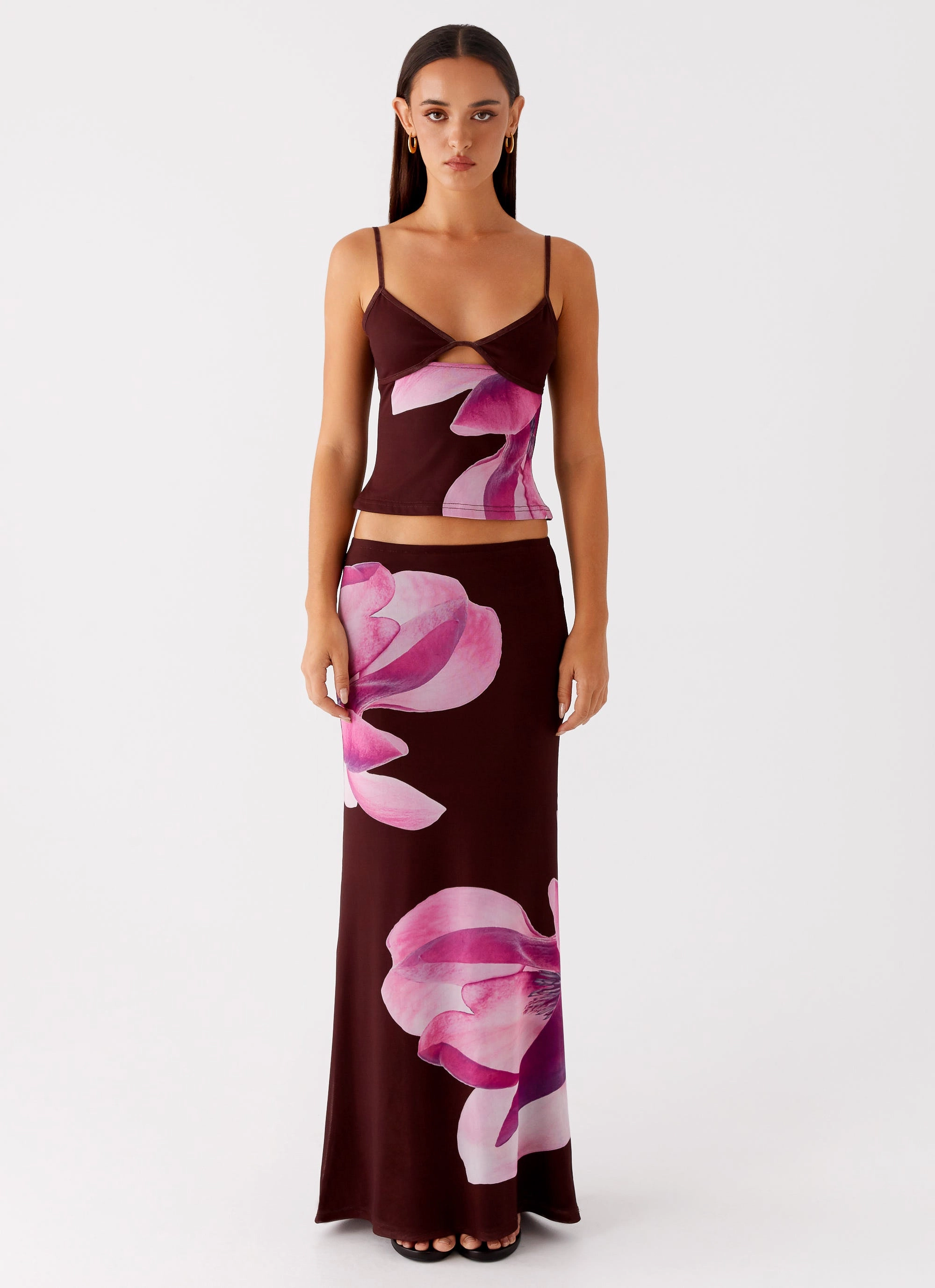 Alpha Cut Out Top - Dark Chocolate Flexible Knit