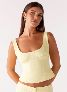 Coastline Bustier Top - Yellow Chic Look