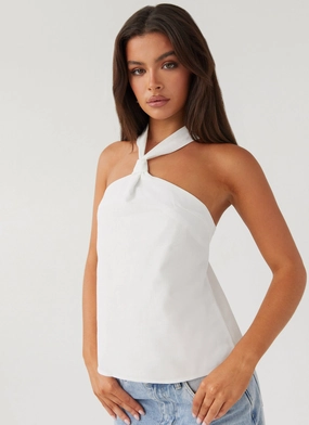 SolarReflectiveFinish Keira Linen Top - White