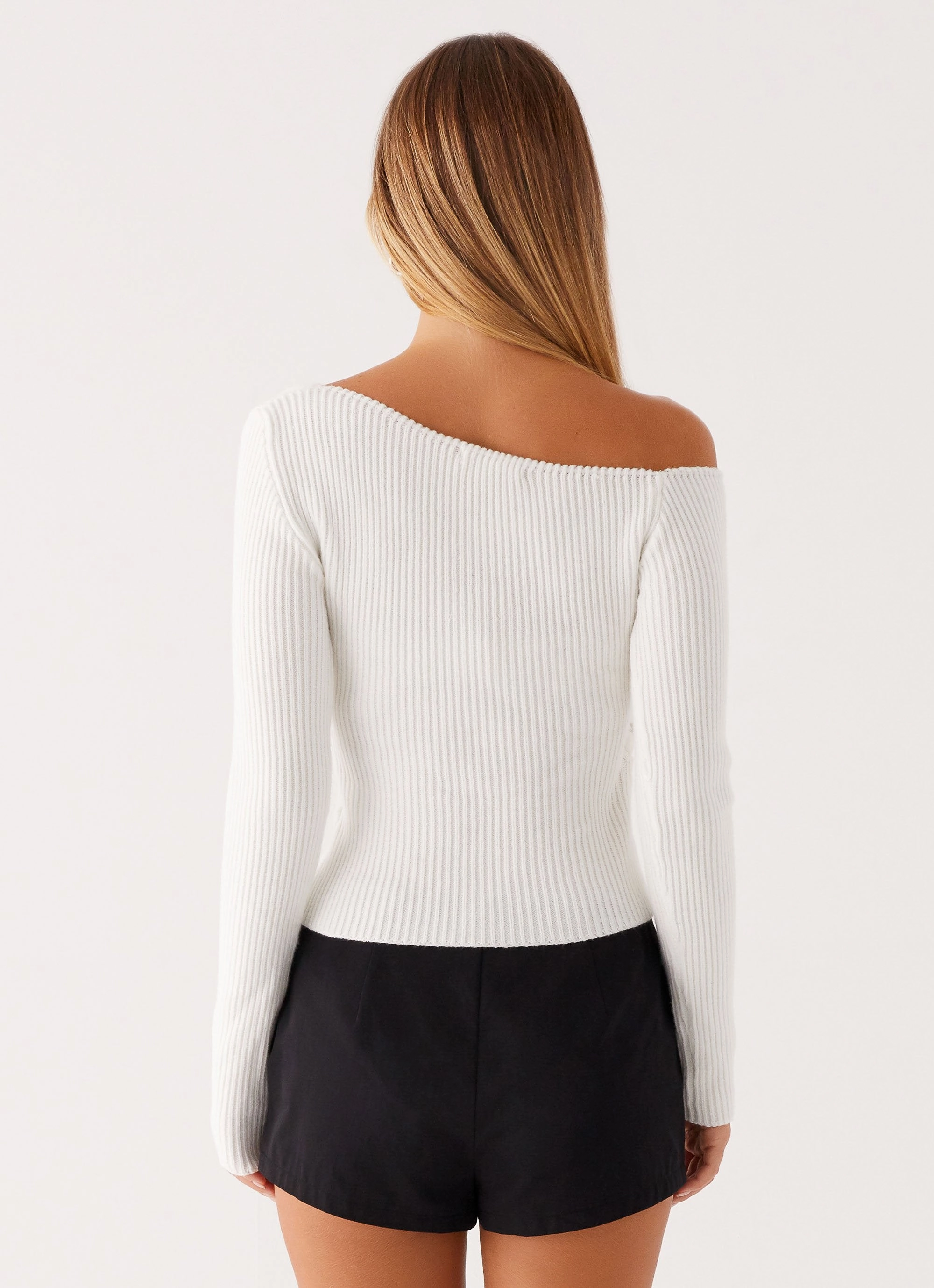 Zero Waste Cut Pattern ConvertibleCollarSystem Waverly Knit Top - White