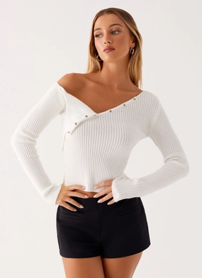 MicrofiberTech Recycled Polyester Blend Waverly Knit Top - White