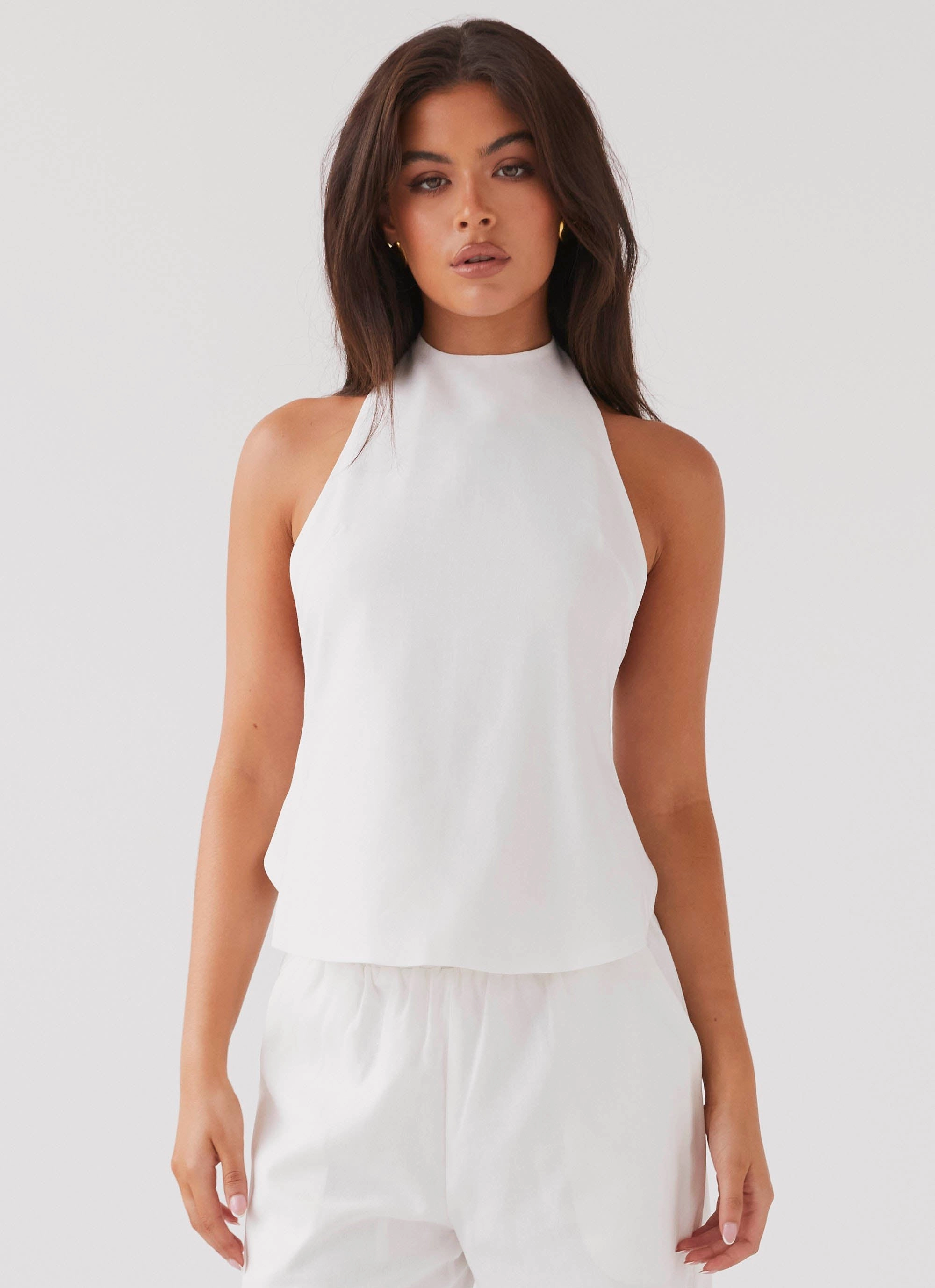 ElasticTrimming Sustainable Manufacturing Heatwave Linen Apron Top - White