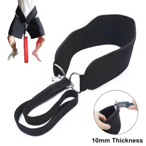 Heavy Duty Fitness Dips Weight Lifting Belt with Chain Strap Wide Thick Neoprene Padded for Pull Ups Squat Bodybuilding Workouts