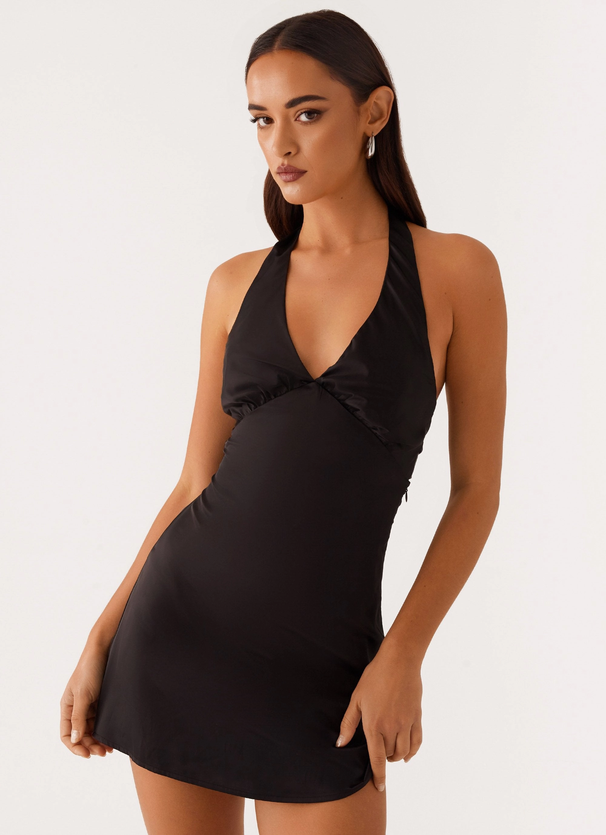 Heavy Hearted Mini Dress - Black Classic Motion Comfortable and Flattering