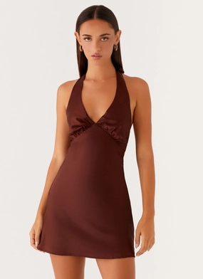 Heavy Hearted Mini Dress - Chocolate Chill Wear