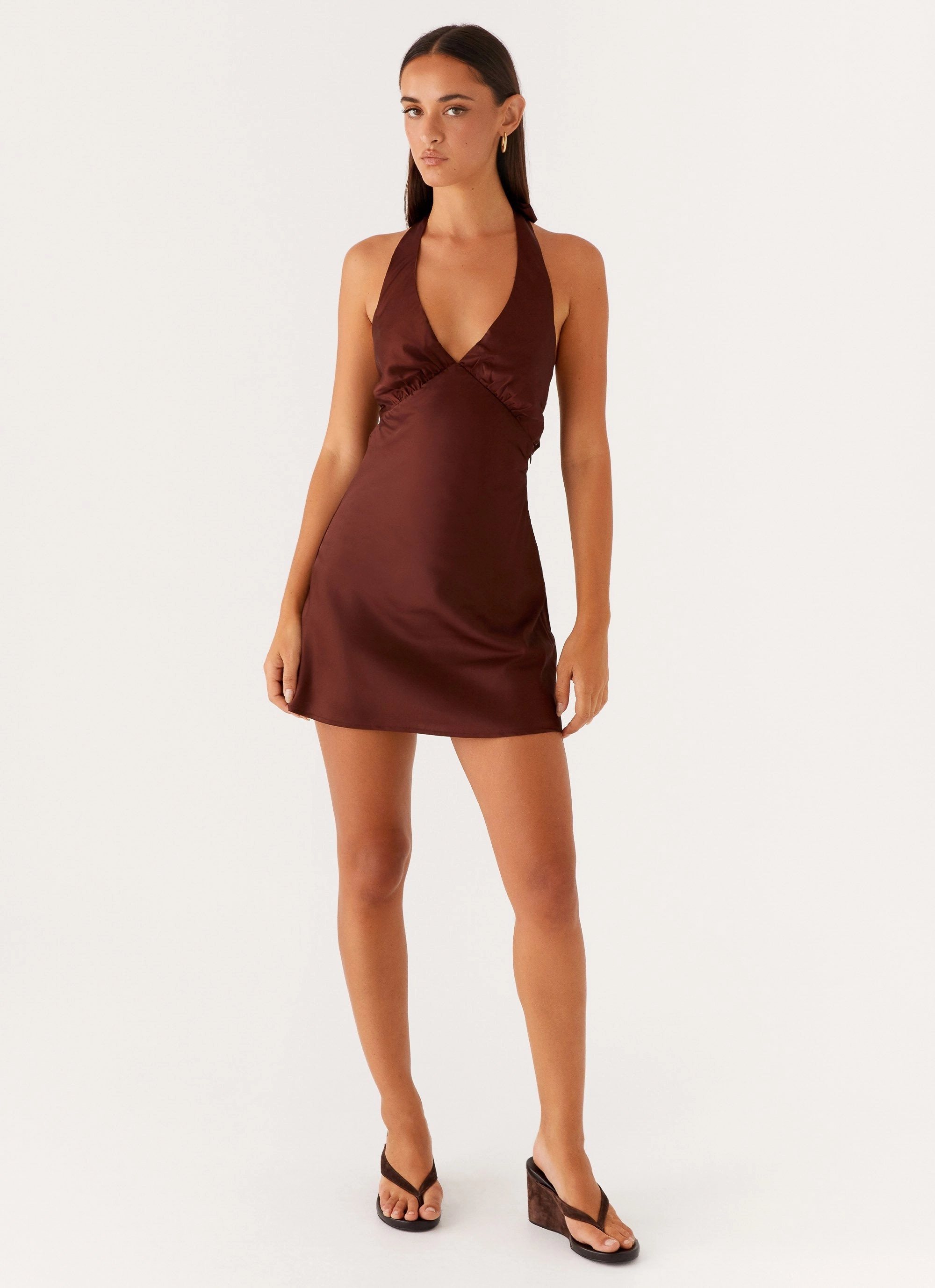 Free Step Heavy Hearted Mini Dress - Chocolate