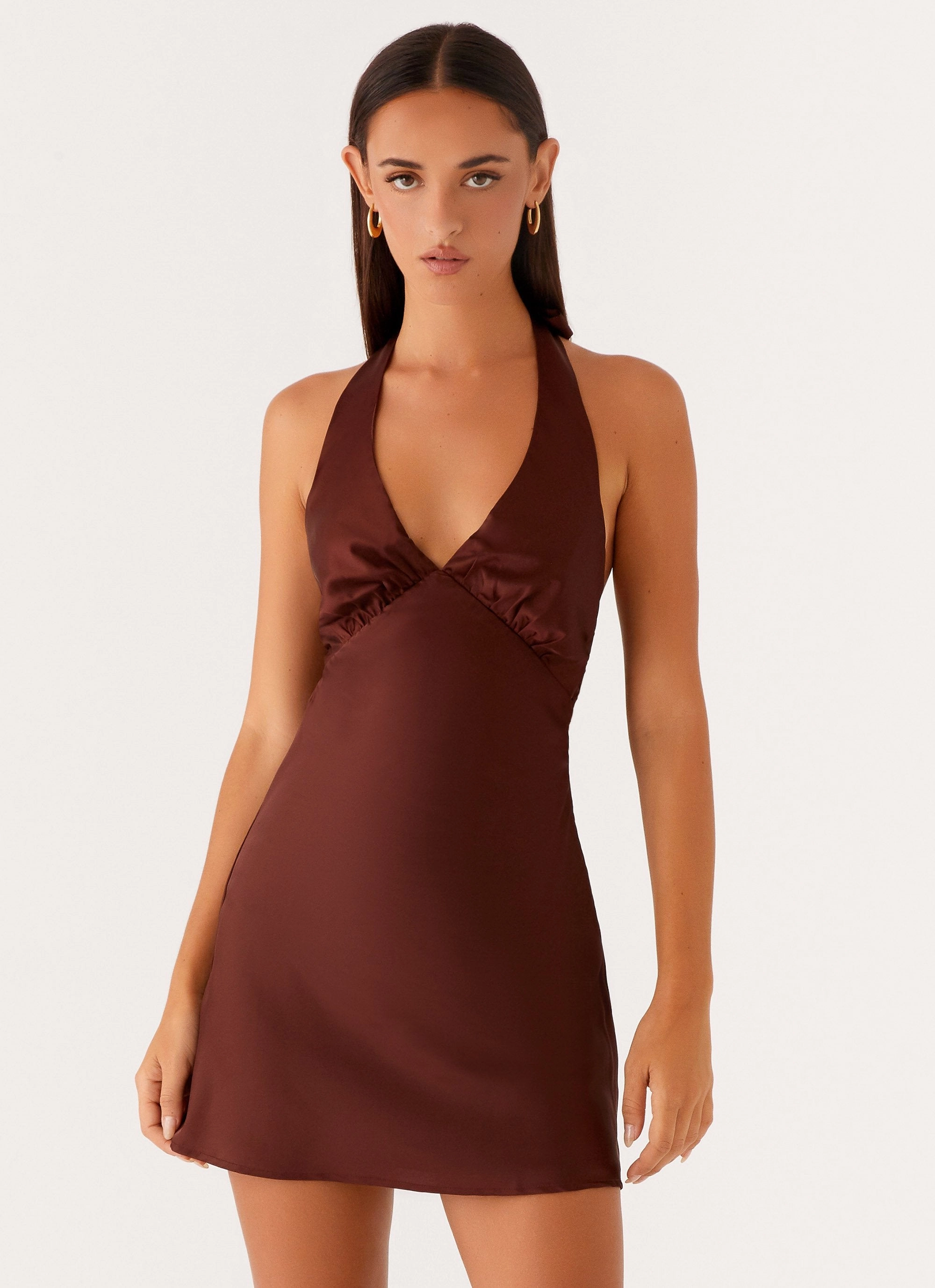 Heavy Hearted Mini Dress - Chocolate Chill Wear