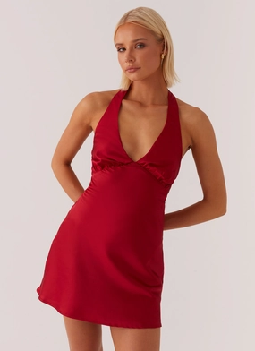 Heavy Hearted Mini Dress - Red Easy Comfort Look
