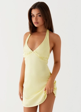 Love Blend Heavy Hearted Mini Dress - Yellow