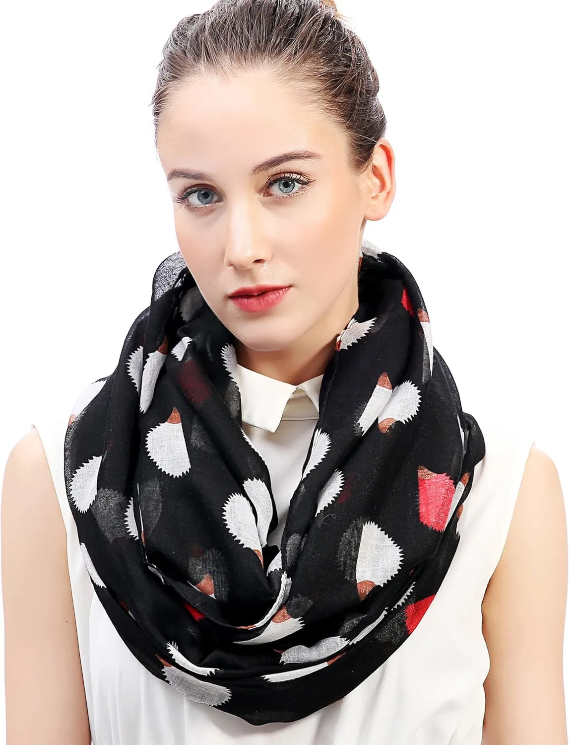 Hedgehog Animal Print Women's Infinity Scarf Lightweight