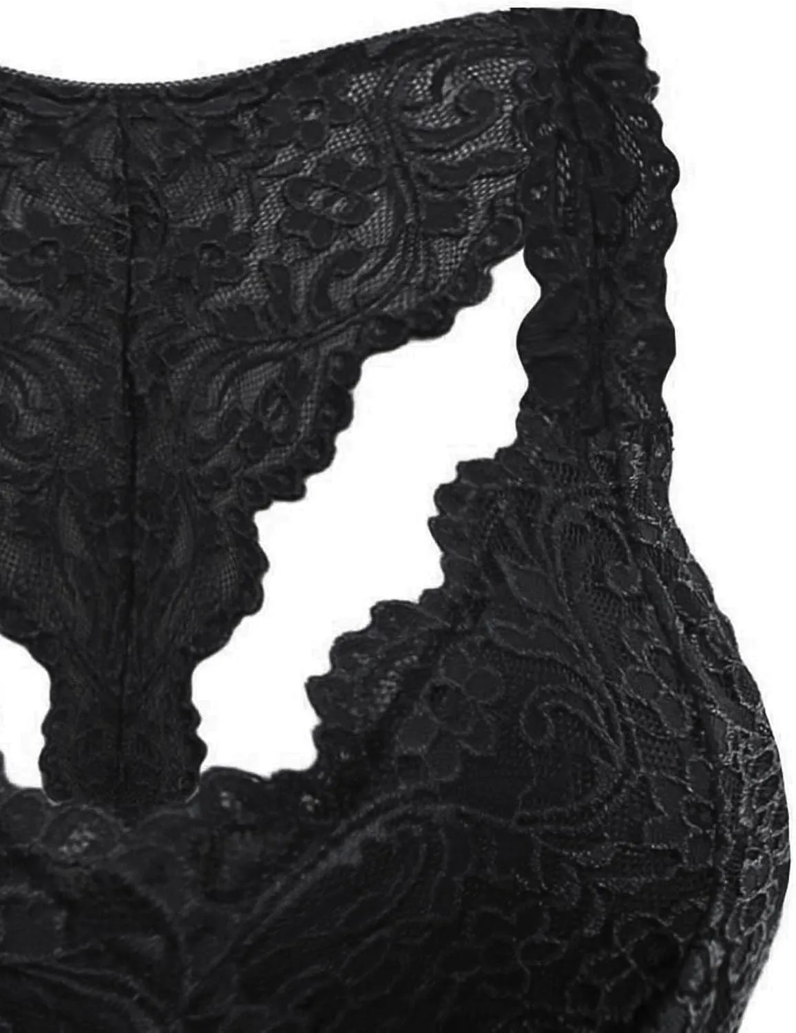 HGps8w Women Sexy Racerback Lace Bra Floral Lace Padded Breathable Breathable Bralette Bustier Sports Bras Crop Tops
