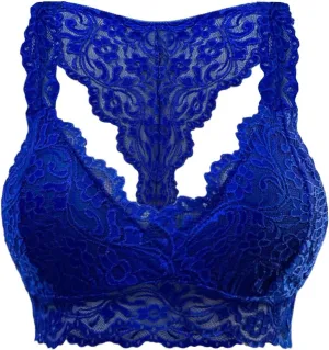 HGps8w Women Sexy Racerback Lace Bra Floral Lace Padded Breathable Breathable Bralette Bustier Sports Bras Crop Tops