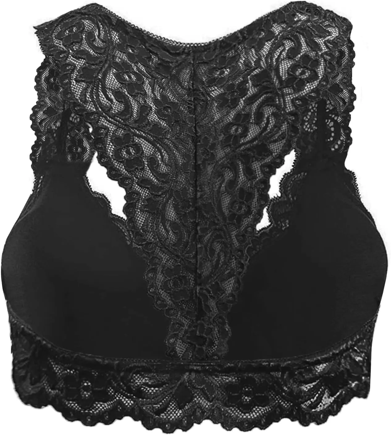 HGps8w Women Sexy Racerback Lace Bra Floral Lace Padded Breathable Breathable Bralette Bustier Sports Bras Crop Tops
