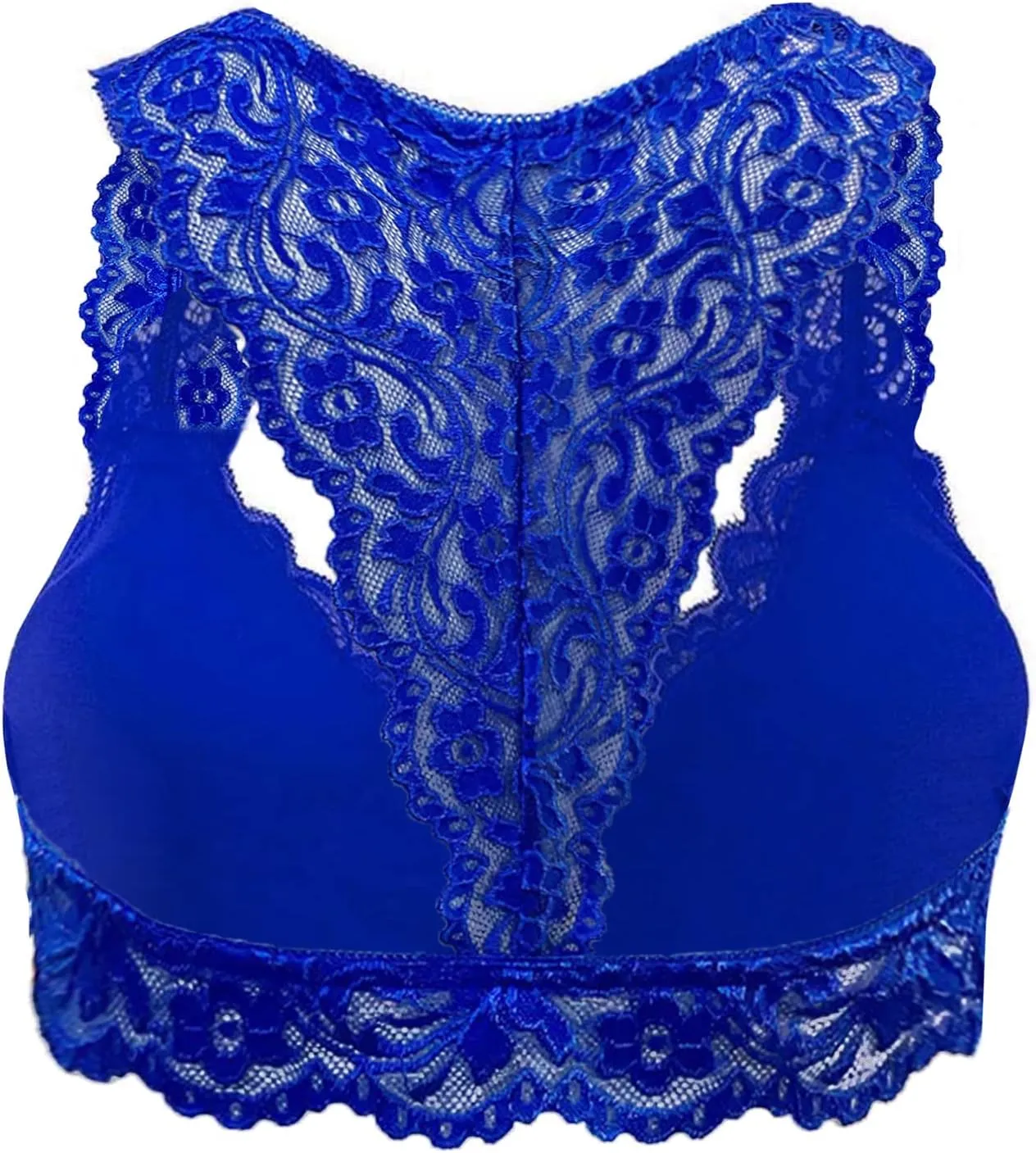 HGps8w Women Sexy Racerback Lace Bra Floral Lace Padded Breathable Breathable Bralette Bustier Sports Bras Crop Tops
