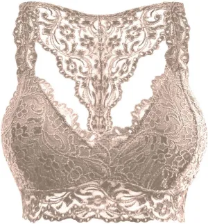 HGps8w Women Sexy Racerback Lace Bra Floral Lace Padded Breathable Breathable Bralette Bustier Sports Bras Crop Tops