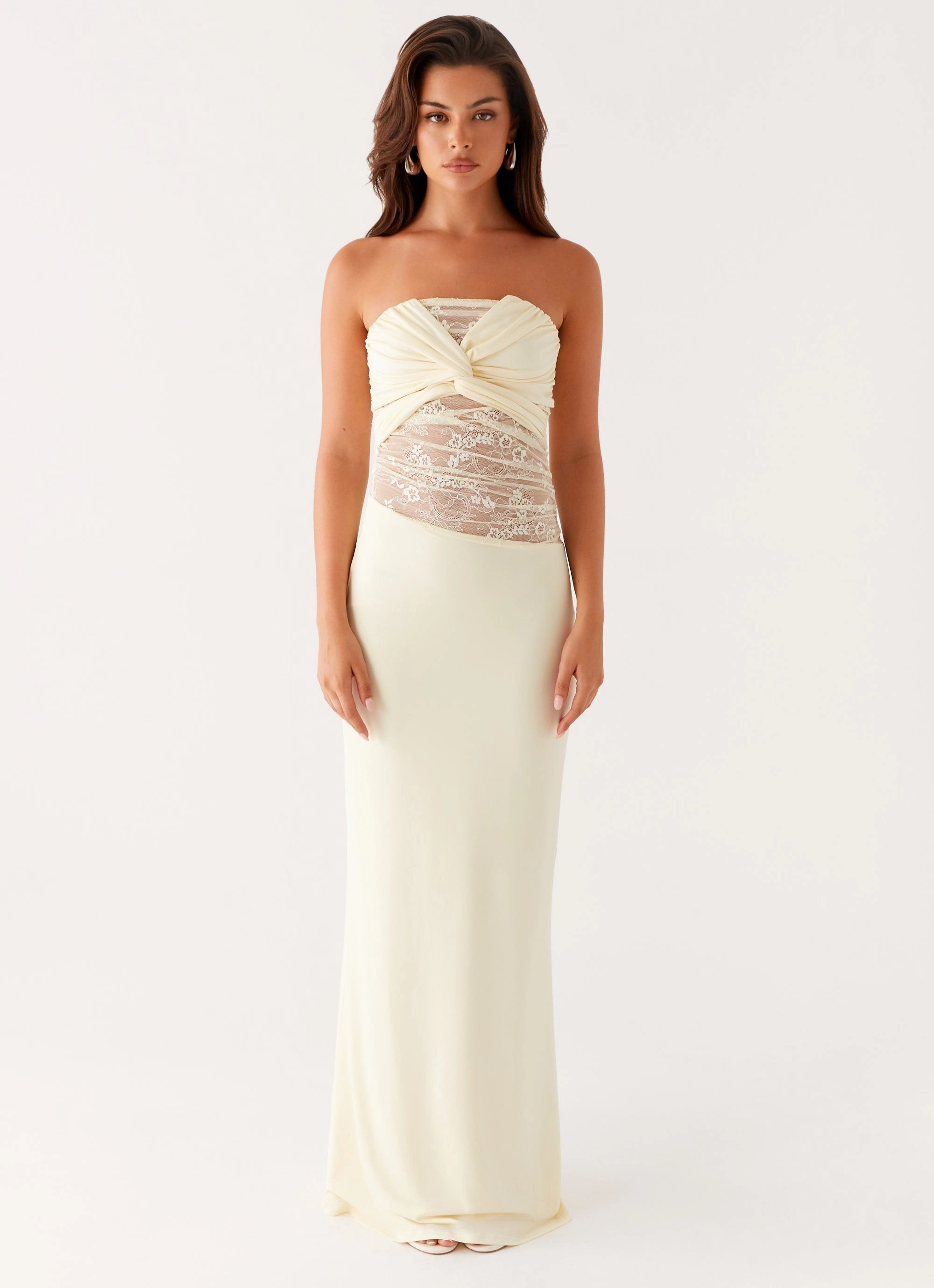 Gentle Glow Sweet Energy Strapless Maxi Dress - Yellow