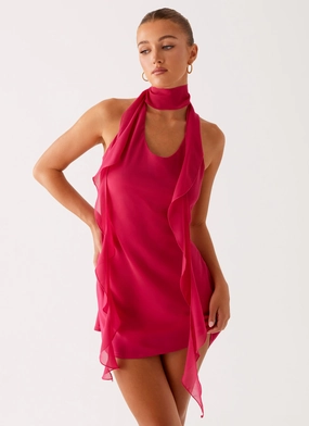 Tanner Mini Dress - Fuchsia Pop Texture