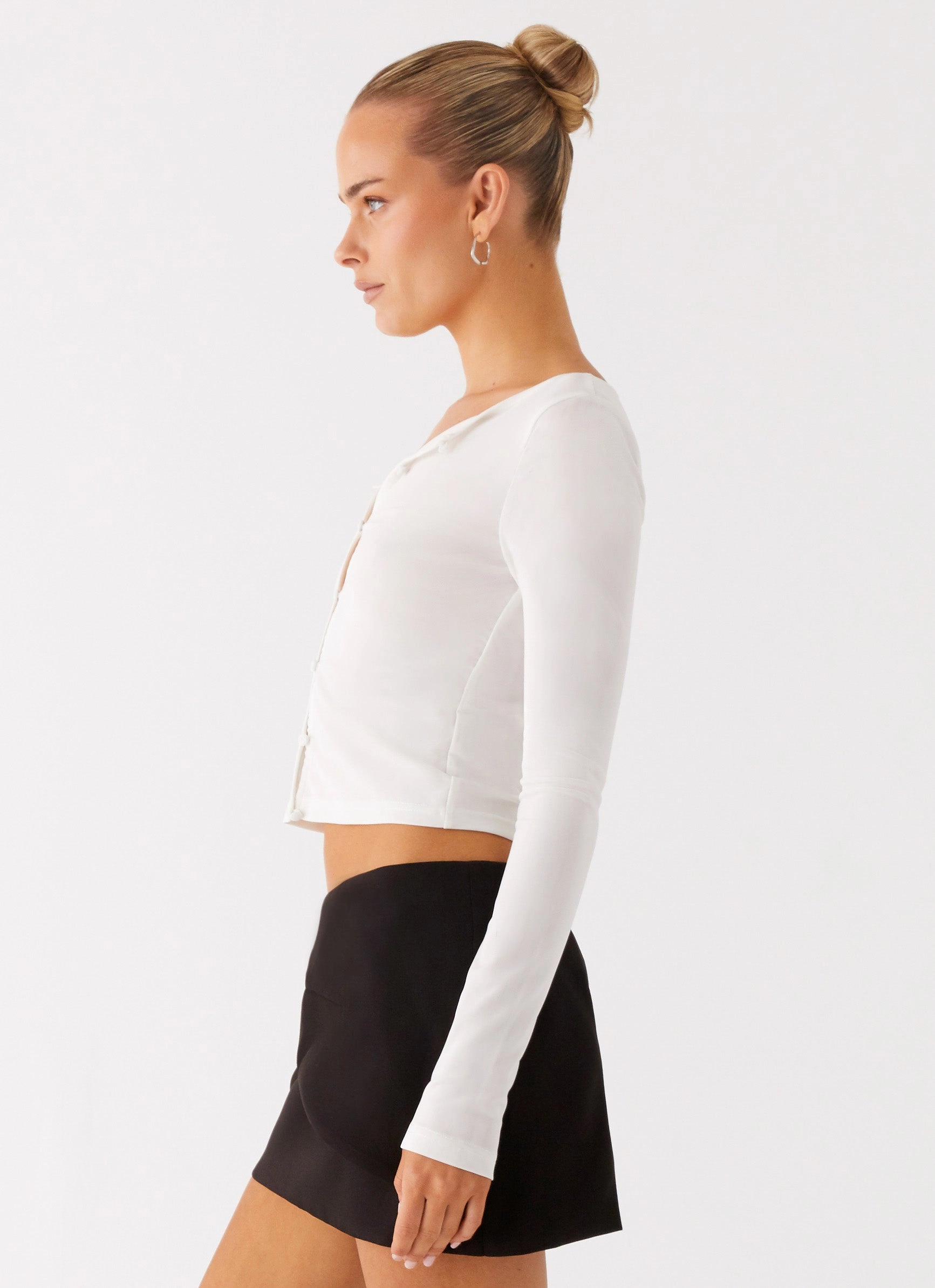 ZeroWastePattern Fifth Ave Mesh Long Sleeve Top - Off White