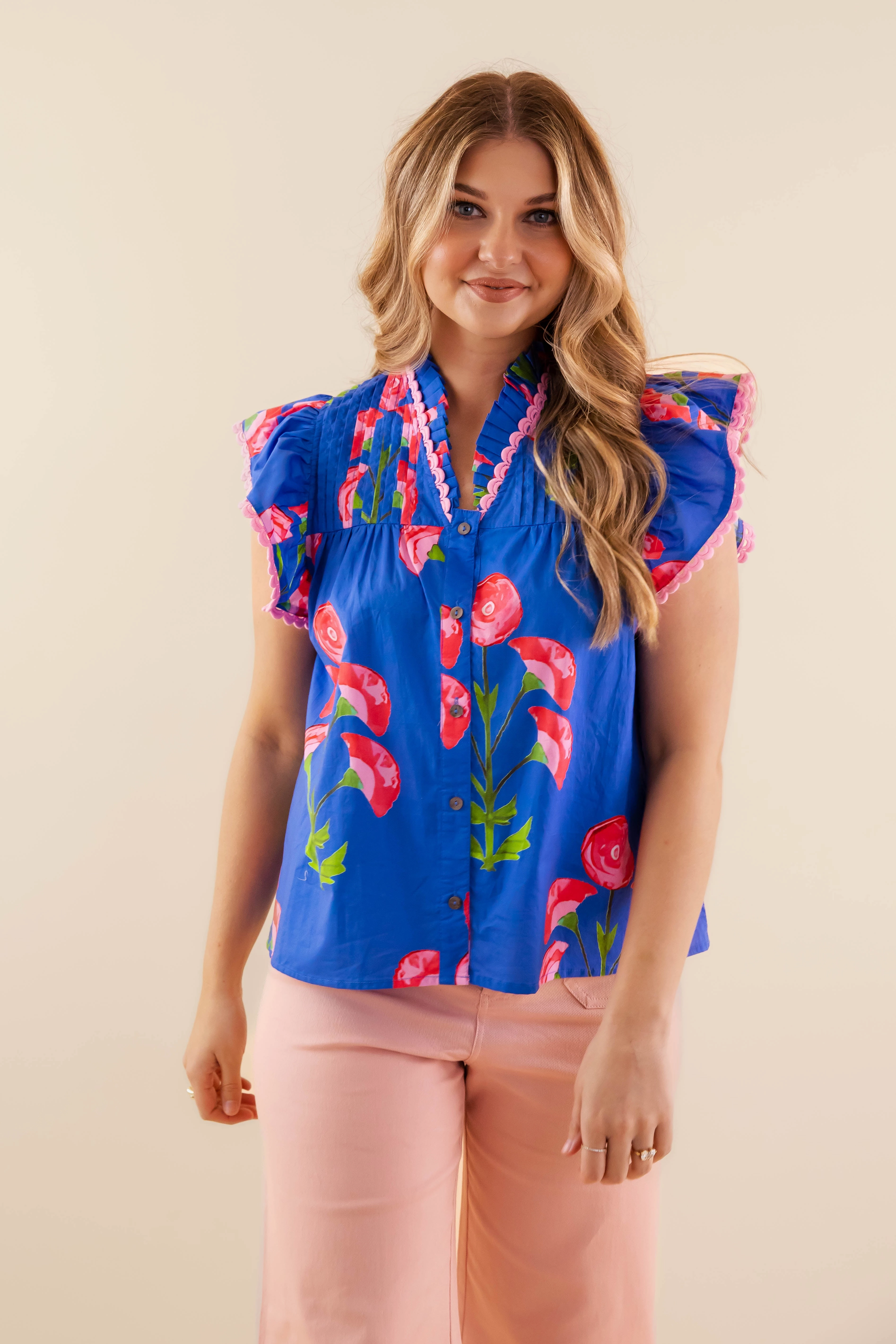 It's Been Done Blouse-Blue ThermalRegulating Fabric AntiPillingFinish