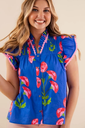 It's Been Done Blouse-Blue Simple Dress UVProtectionCoating