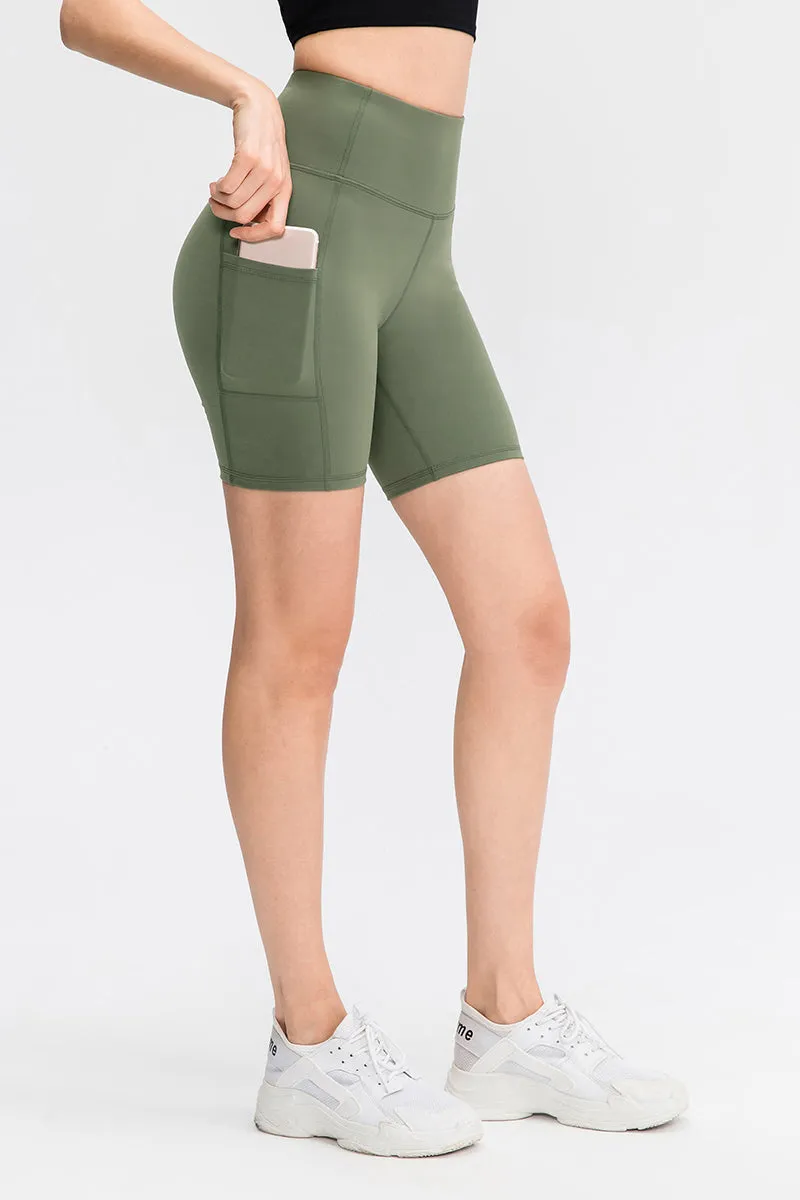 High-Rise Biker Short with Pockets
