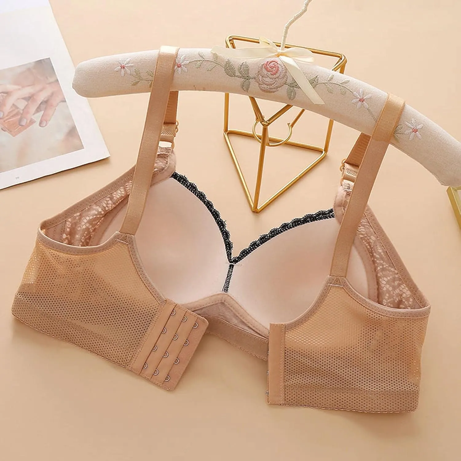 High Support Bra for Women Plus Size Full-Coverage Bras Sexy Lace Push Up Bra Soft Breathable Leisure Bralette
