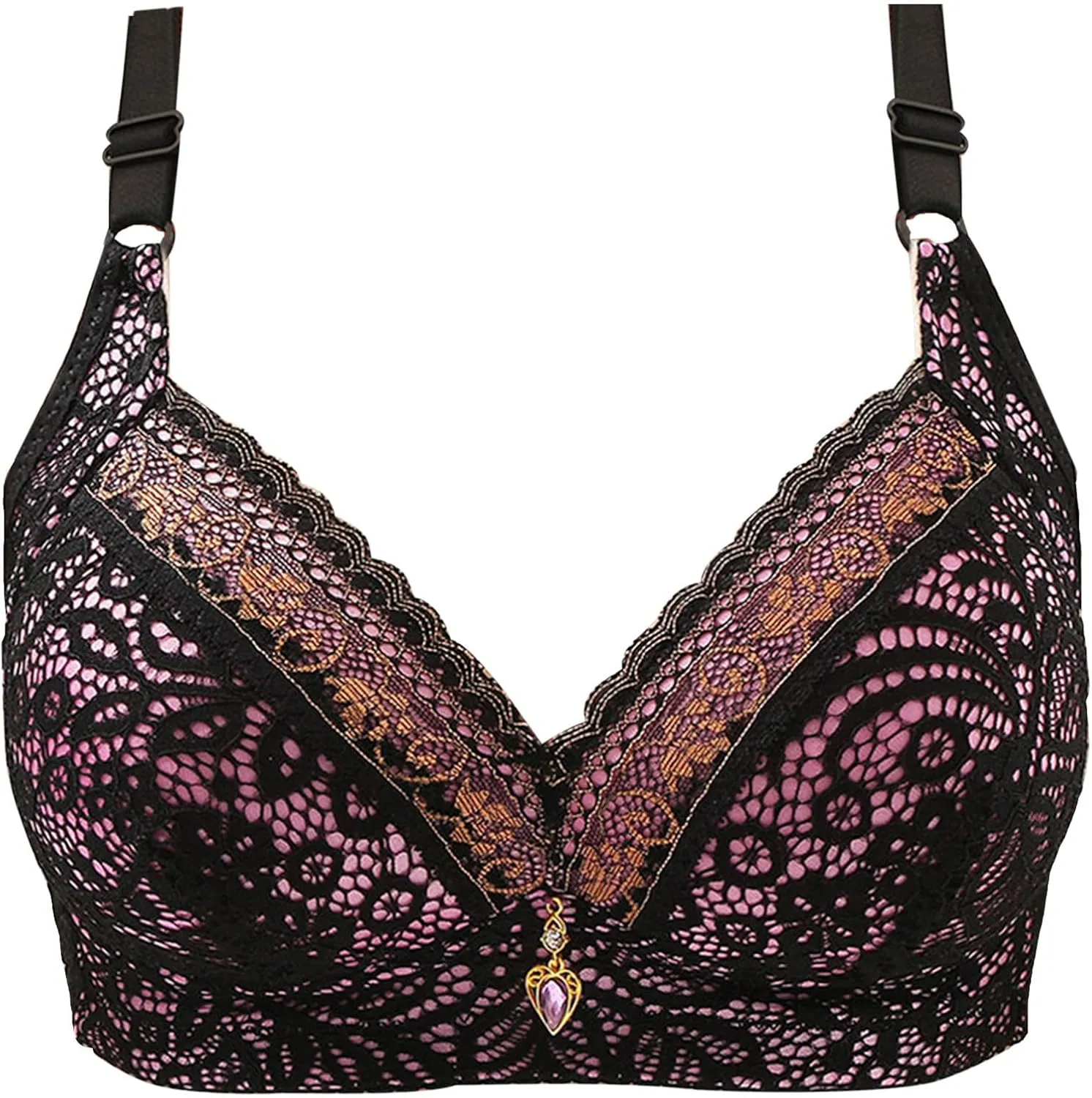 High Support Bra for Women Plus Size Full-Coverage Bras Sexy Lace Push Up Bra Soft Breathable Leisure Bralette