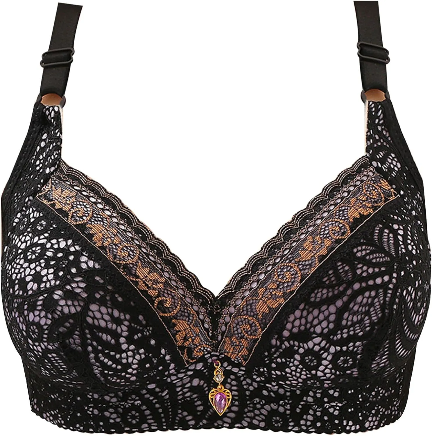 High Support Bra for Women Plus Size Full-Coverage Bras Sexy Lace Push Up Bra Soft Breathable Leisure Bralette
