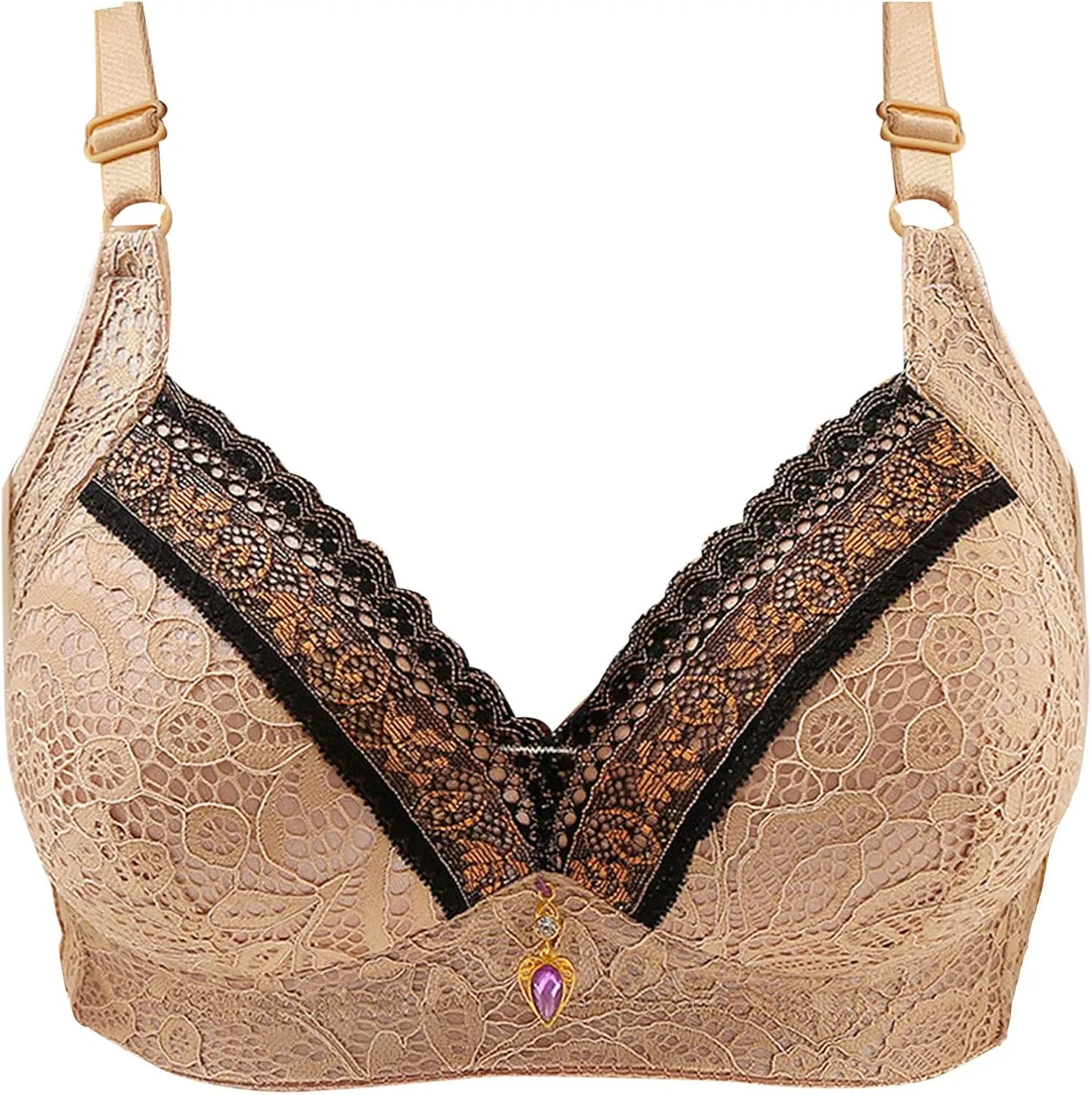 High Support Bra for Women Plus Size Full-Coverage Bras Sexy Lace Push Up Bra Soft Breathable Leisure Bralette