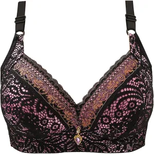 High Support Bra for Women Plus Size Full-Coverage Bras Sexy Lace Push Up Bra Soft Breathable Leisure Bralette