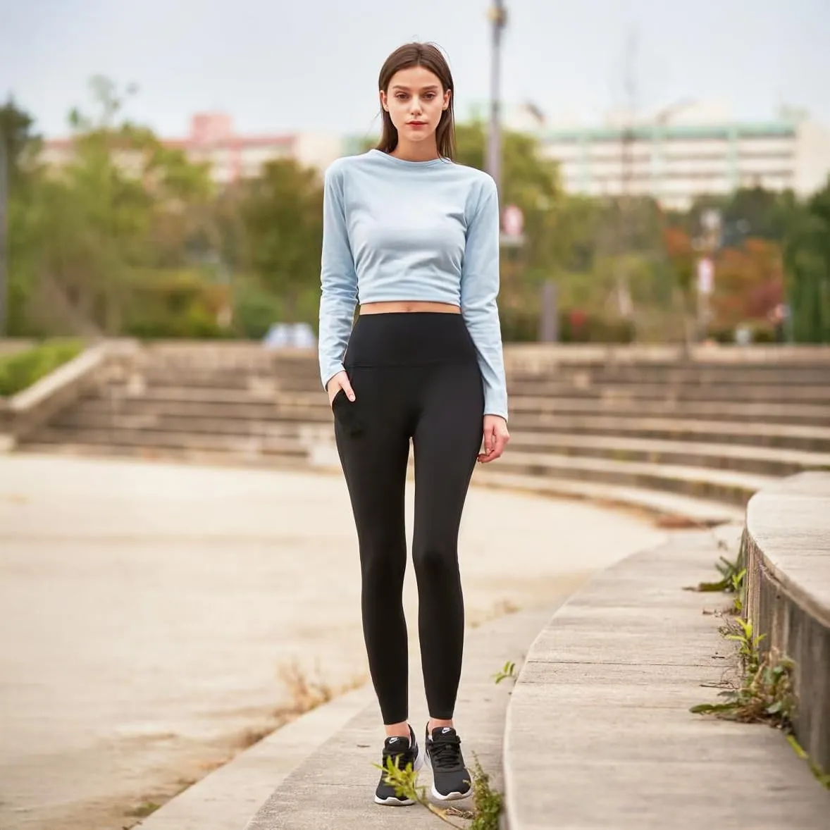 High Waisted Leggings for Women - No Front Seam Tummy Control Soft Yoga Pants for Workout Athletic Seamless Leggings