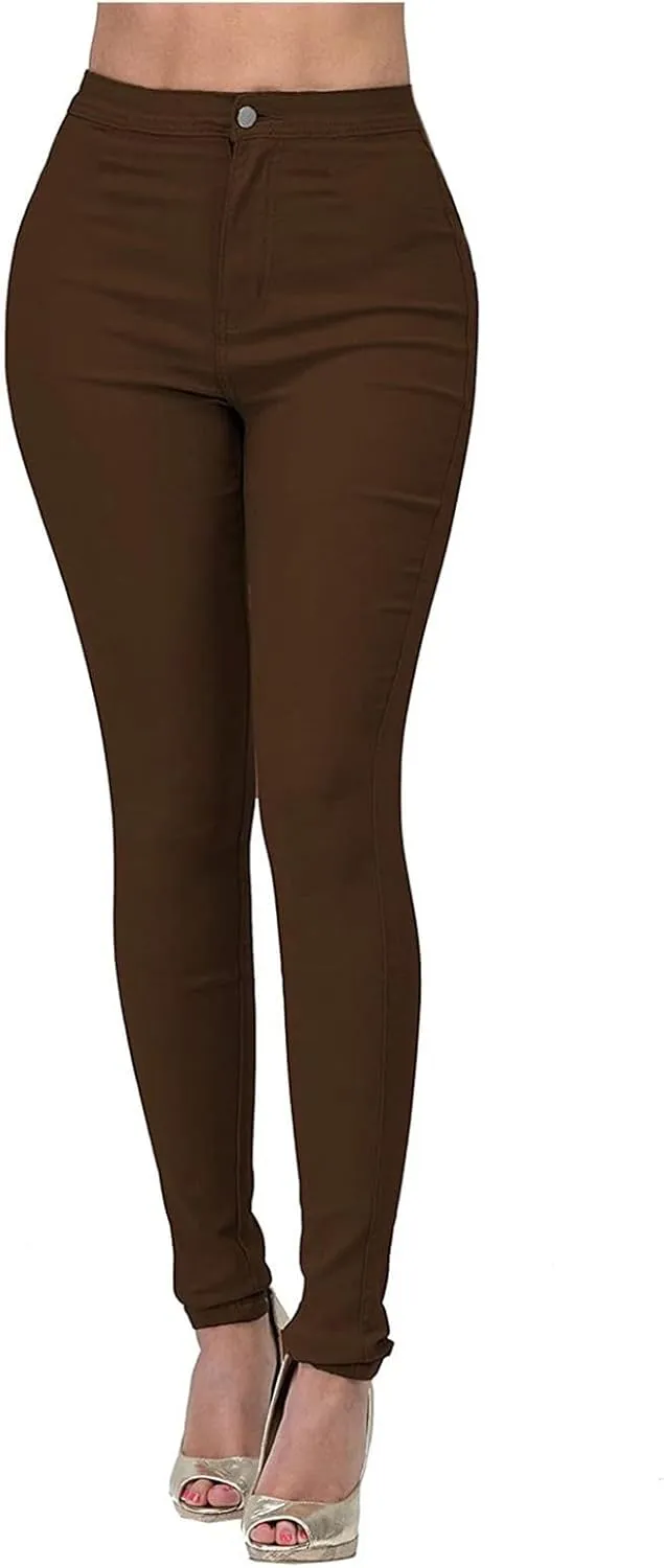 High Waisted-Rise Colored Jeans, Skinny Jeans for Women Stretchy High Waist Stretchy Classic Slimming Jeggings