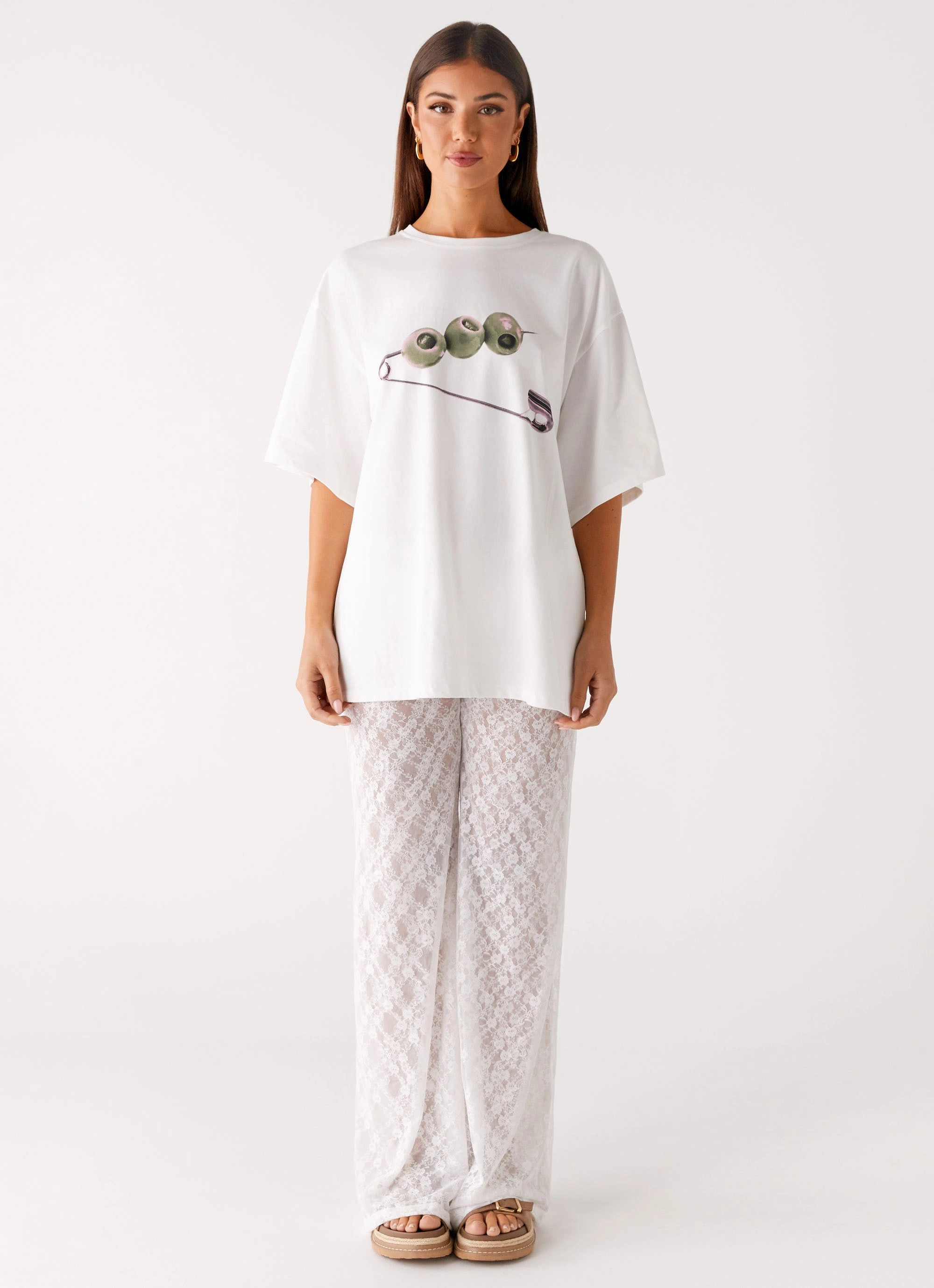 Matcha Lace Pants - White Comfy Essentials Wear