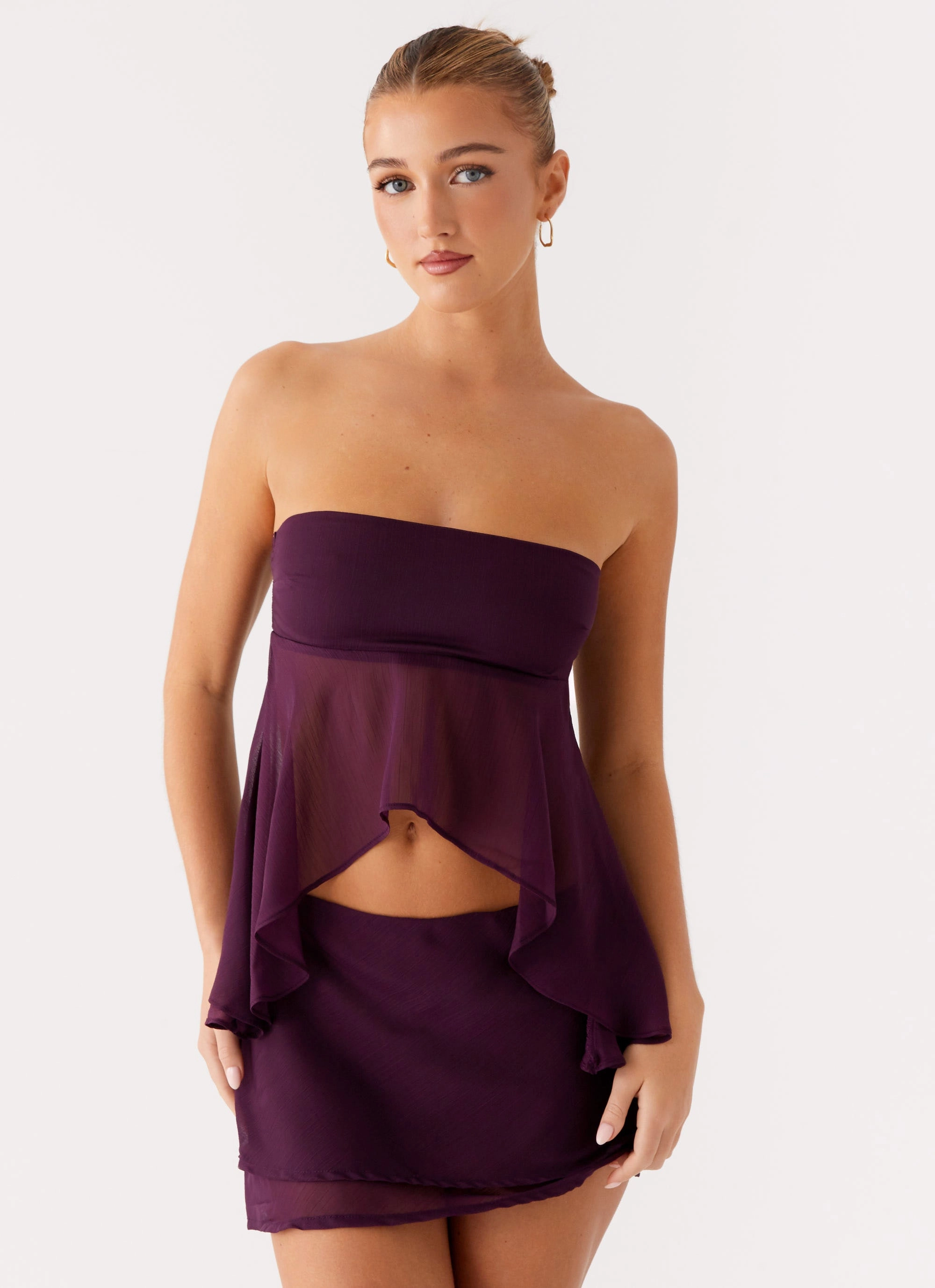Caleb Top - Plum Elastic Edge Binding