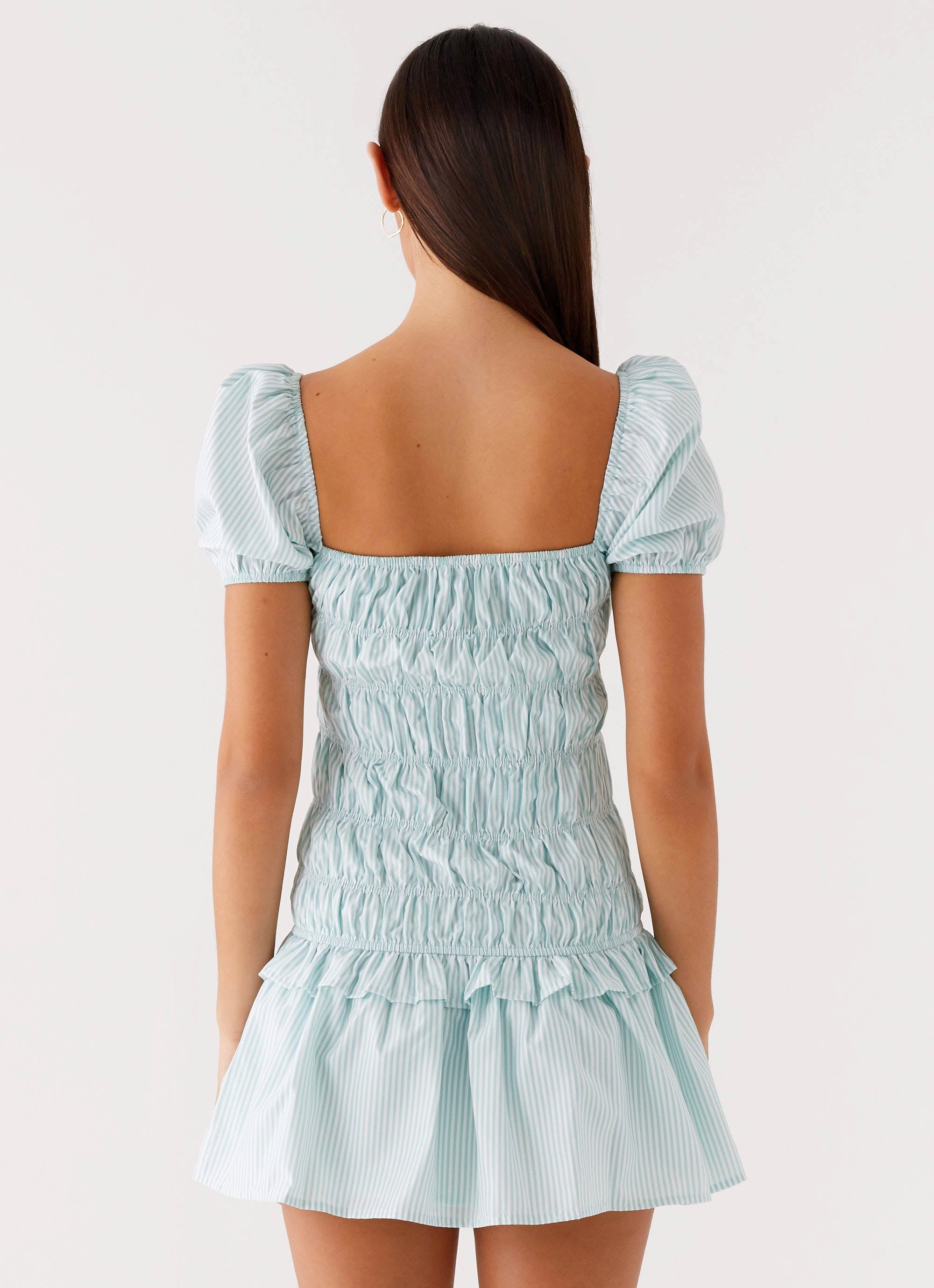 Brunch Outfit Yolene Mini Dress - Green Gingham
