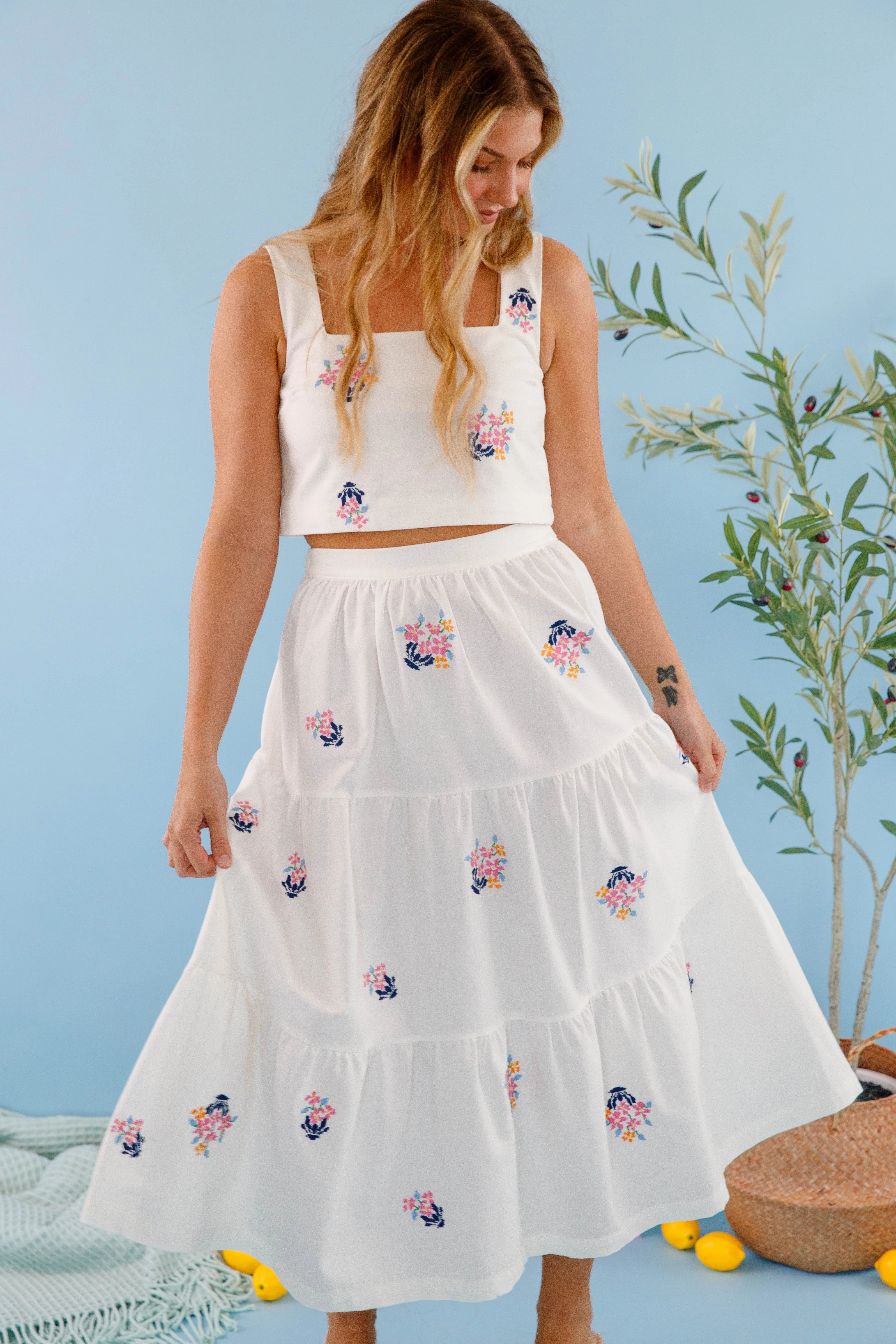 All My Problems Solved Midi Skirt ElasticCuffs