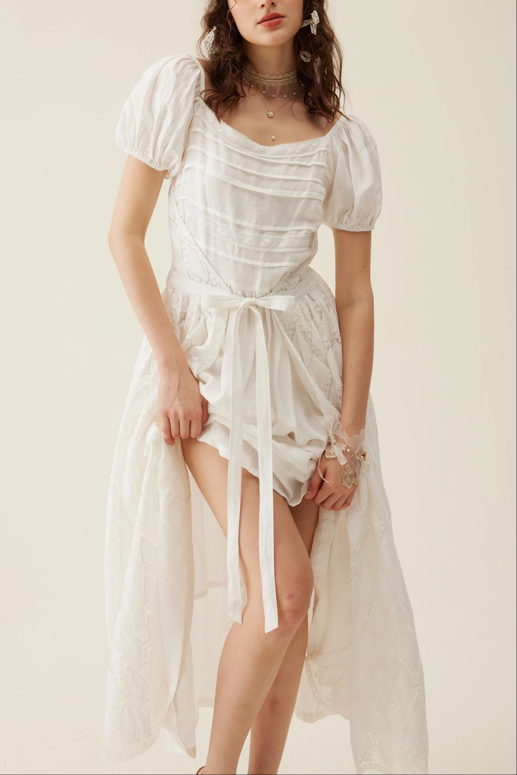 Performance Comfort DoubleLayeredFabric Amelia 17 | Wrapped linen dress