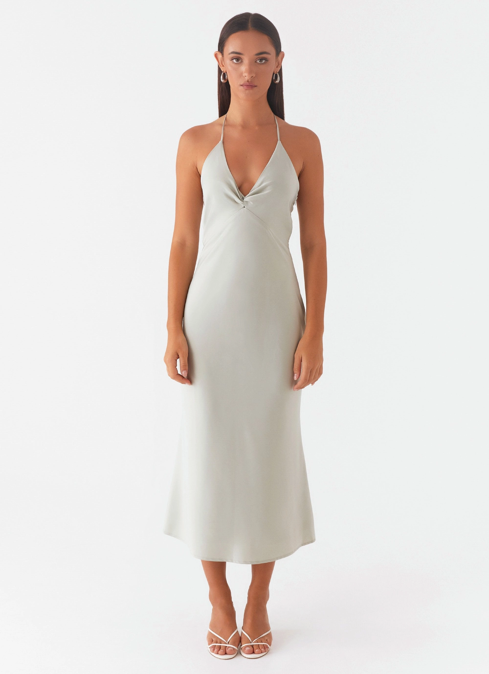Trendy Cut High Note Midi Dress - Sage