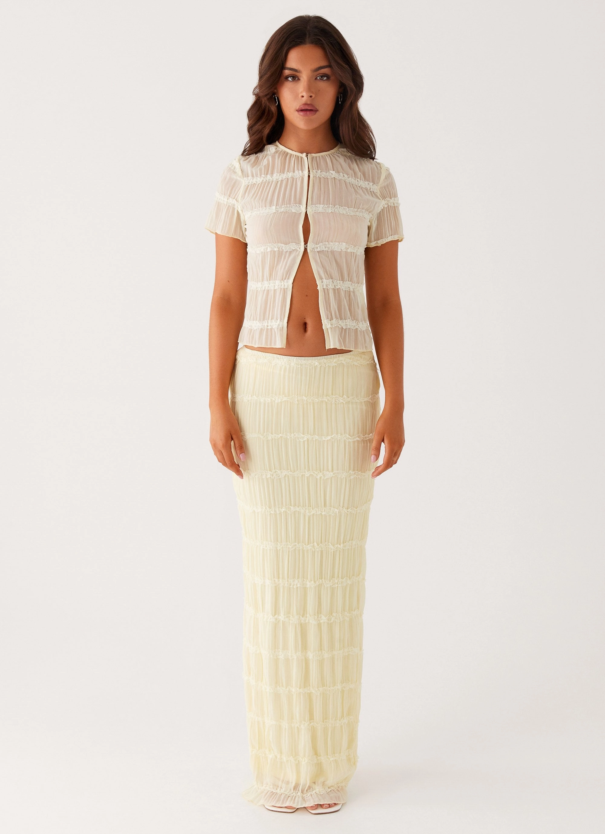 Daydreaming Low Rise Maxi Skirt - Yellow NonIrritatingSeams Sleek Cut
