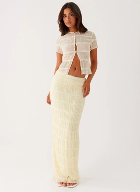 Urban Edge Daydreaming Low Rise Maxi Skirt - Yellow