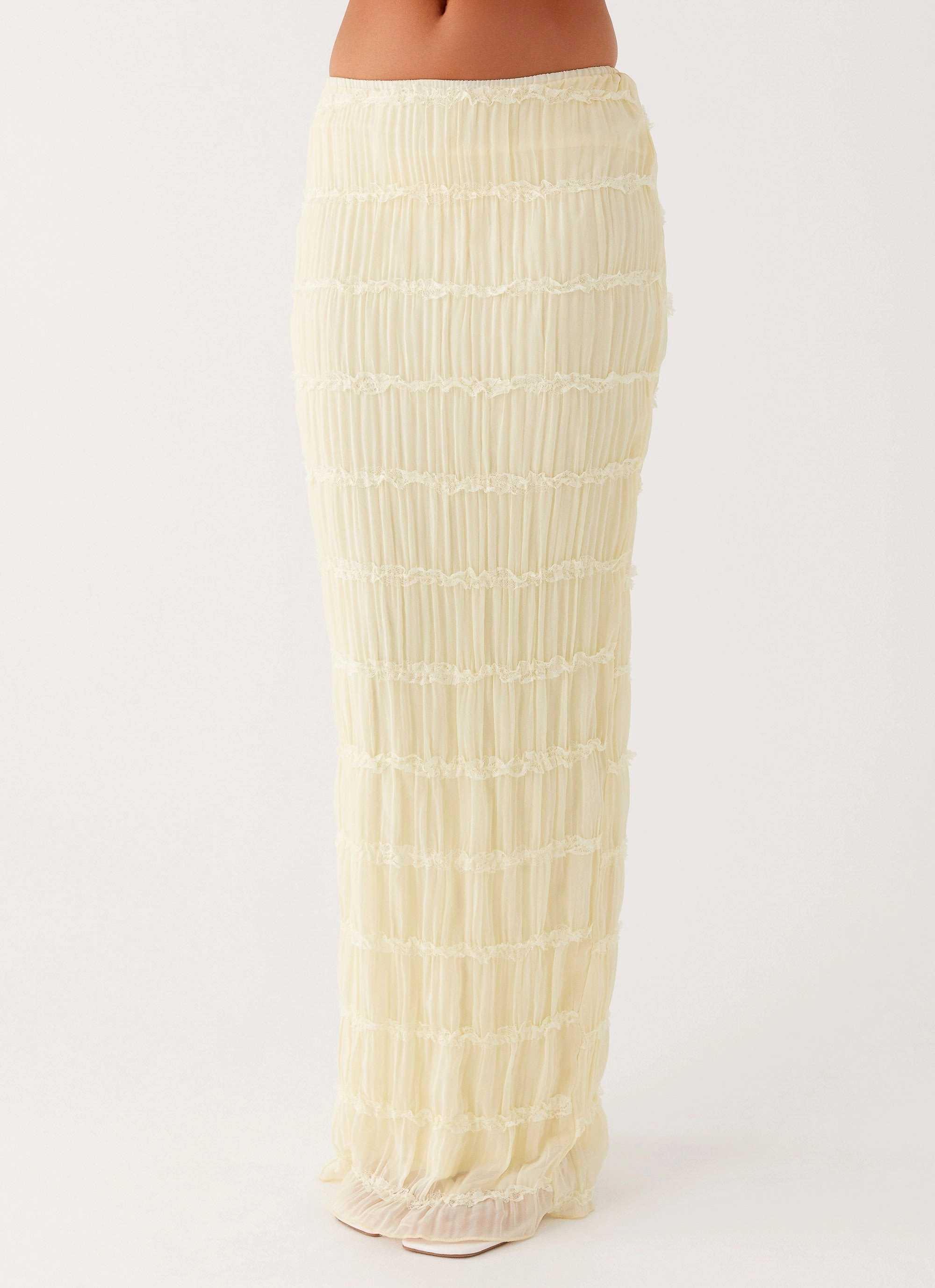 Daydreaming Low Rise Maxi Skirt - Yellow Active Fit Reinforced Seams