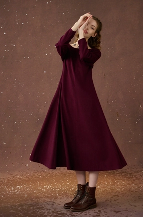 Abrasion Resistant Surface Zip-off legs Mistletoe 17 | Vintage wool dress in Purple