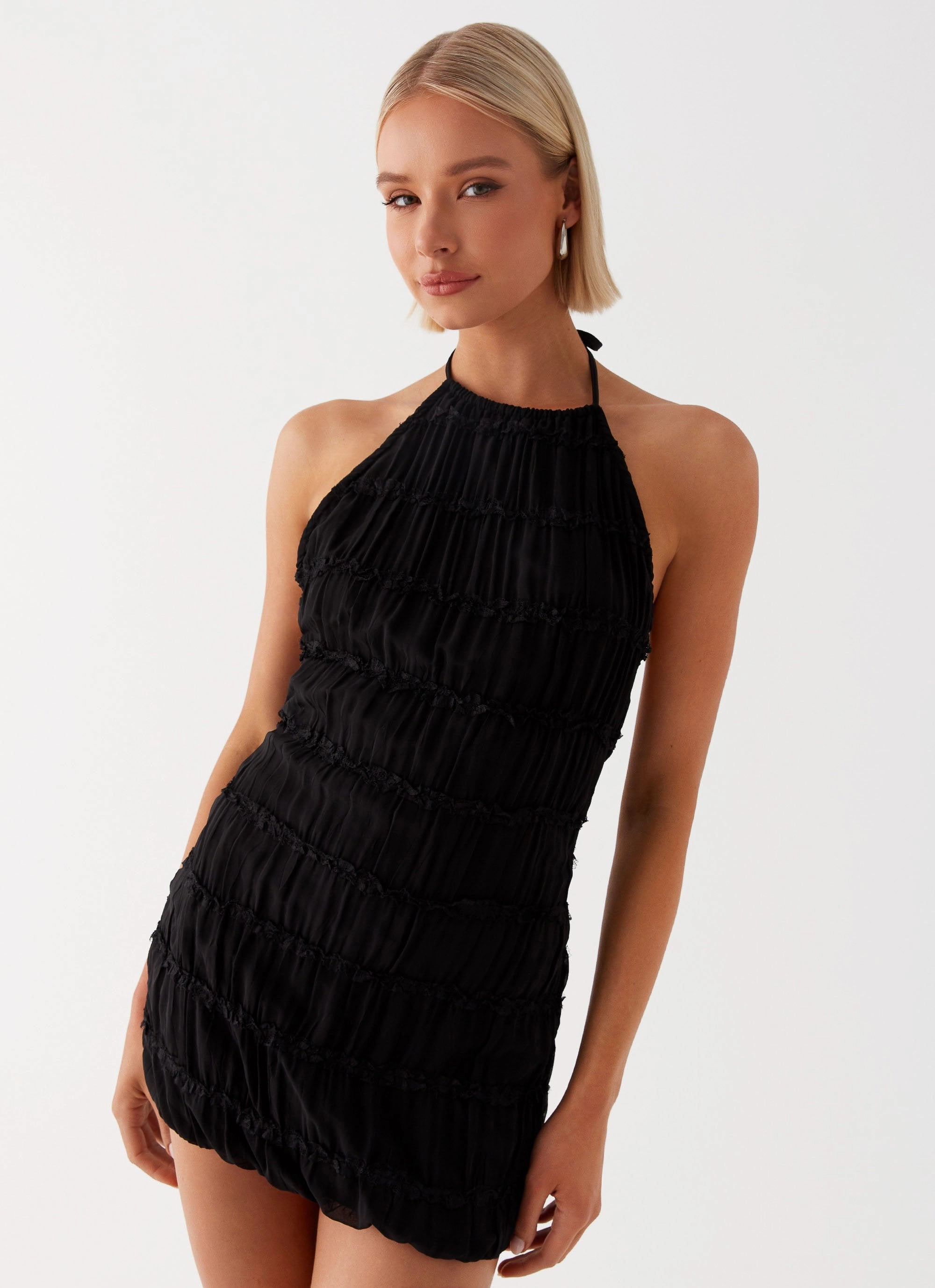Dreamy Simplicity Aullie Mini Dress - Black