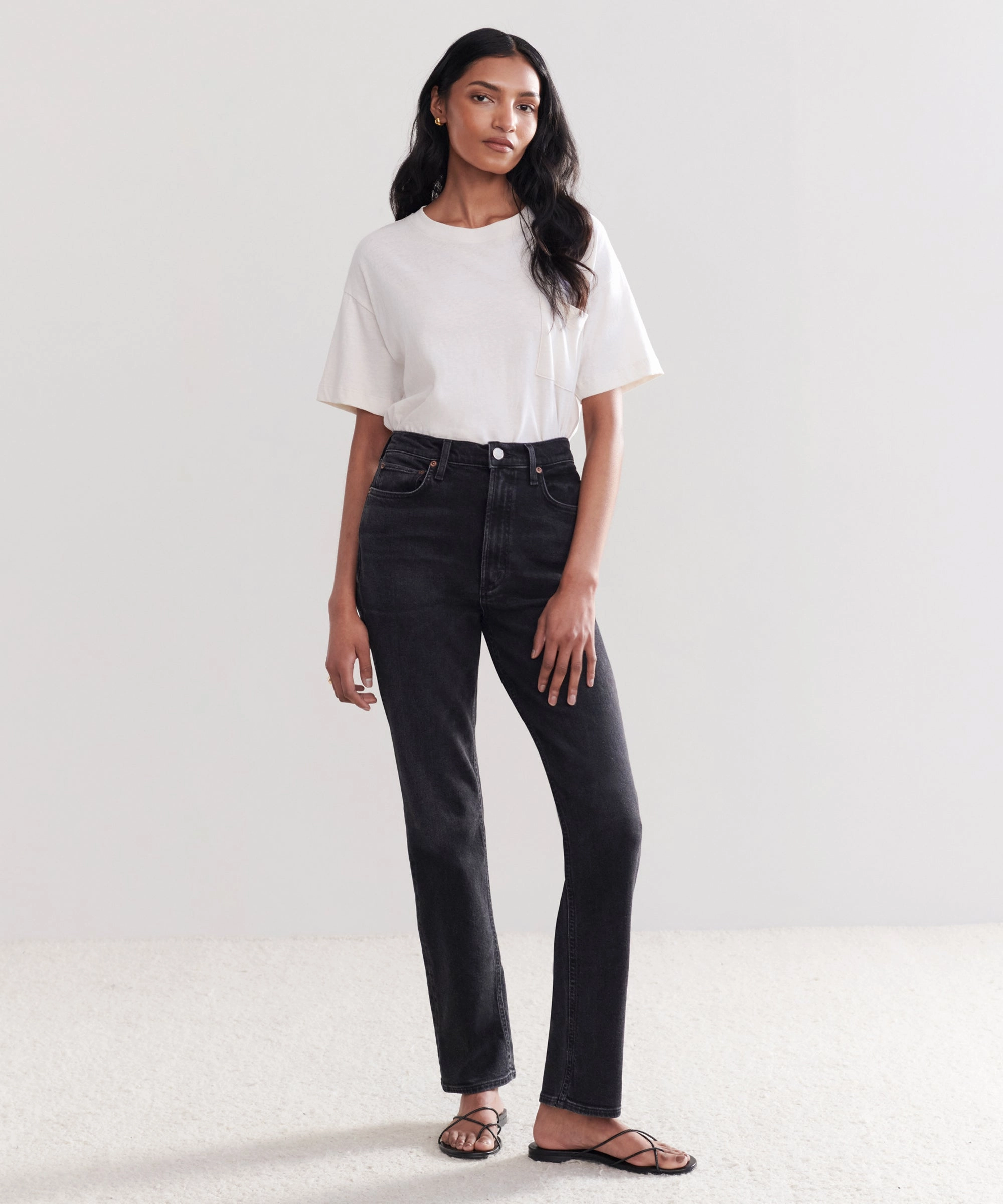 AbrasionResistantFabric High Rise Stovepipe Jean